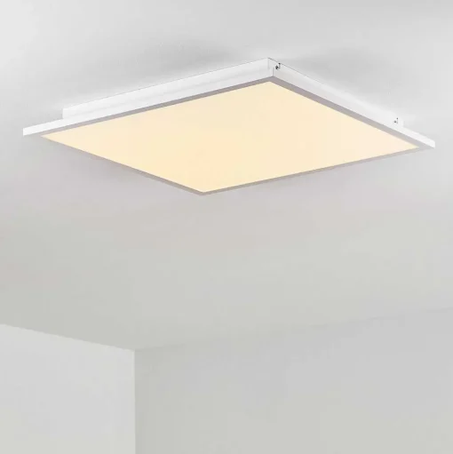 Plafonnier Salmi Led Blanc, 1 Lumiere, Telecommandes, Changeur De Couleurs