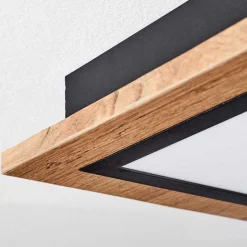 Plafonnier Salmi Led Couleur Bois, 1 Lumiere, Telecommandes