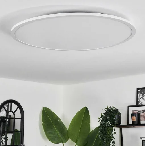 Plafonnier Sani Led Blanc, 1 Lumiere, Telecommandes, Changeur De Couleurs