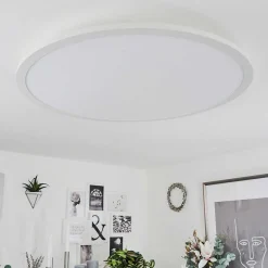 Plafonnier Sani Led Blanc, 1 Lumiere, Telecommandes, Changeur De Couleurs