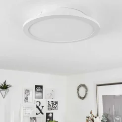 Plafonnier Sani Led Blanc, 1 Lumiere, Telecommandes, Changeur De Couleurs