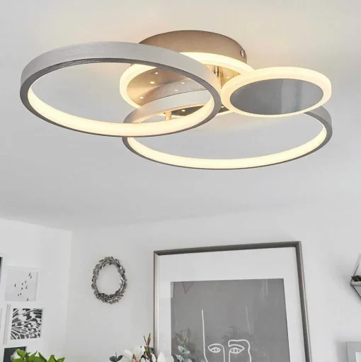 Plafonnier Tagsdorff Led Chrome, Nickel Mat, 1 Lumiere