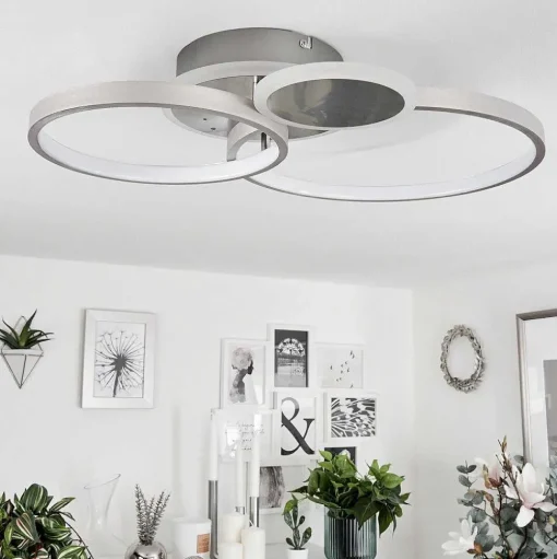 Plafonnier Tagsdorff Led Chrome, Nickel Mat, 1 Lumiere