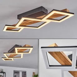 Plafonnier Tavon Led Ecru, Noir, 1 Lumiere