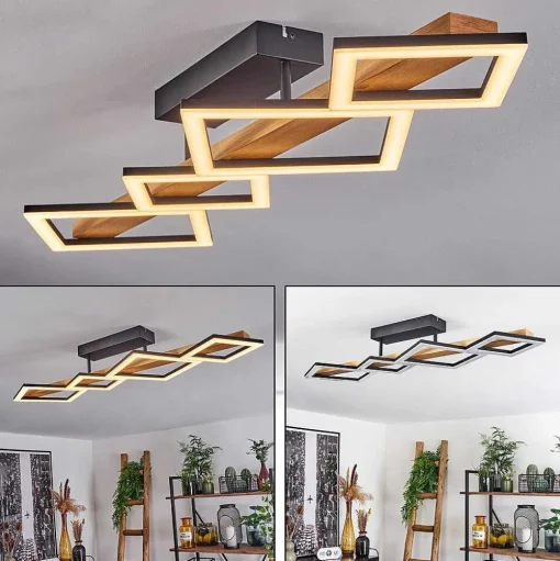 Plafonnier Tavon Led Ecru, Noir, 1 Lumiere
