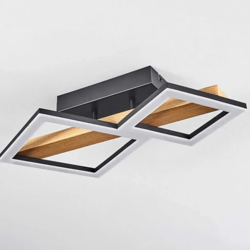 Plafonnier Tavon Led Ecru, Noir, 1 Lumiere