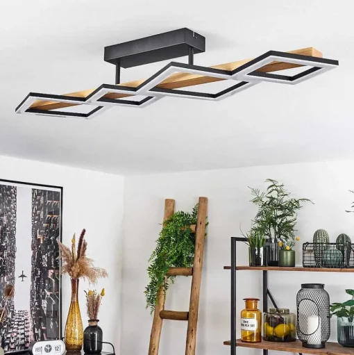 Plafonnier Tavon Led Ecru, Noir, 1 Lumiere