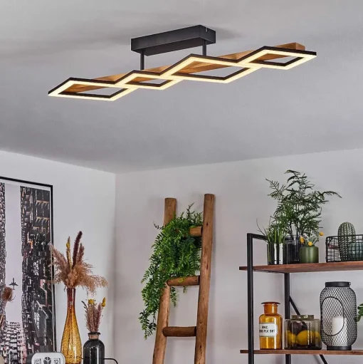 Plafonnier Tavon Led Ecru, Noir, 1 Lumiere