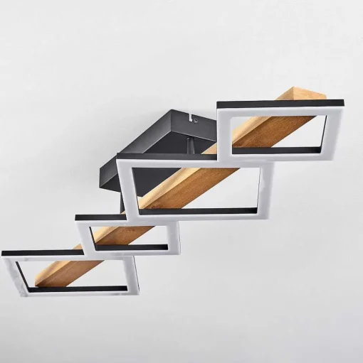 Plafonnier Tavon Led Ecru, Noir, 1 Lumiere