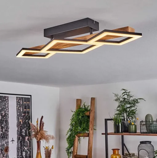 Plafonnier Tavon Led Ecru, Noir, 1 Lumiere