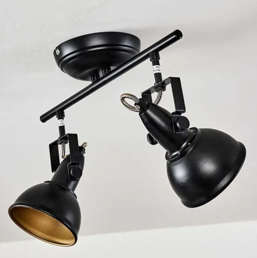Plafonnier Tina Noir, 2 Lumieres