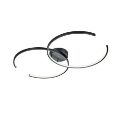 Plafonnier Trio Leuchten Wiz Citizen Led Noir, 2 Lumieres, Telecommandes, Changeur De Couleurs