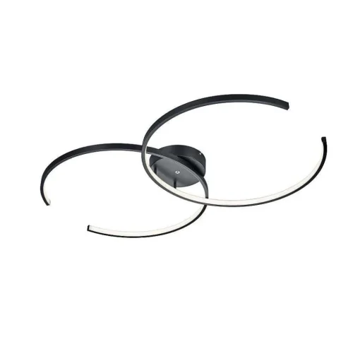 Plafonnier Trio Leuchten Wiz Citizen Led Noir, 2 Lumieres, Telecommandes, Changeur De Couleurs
