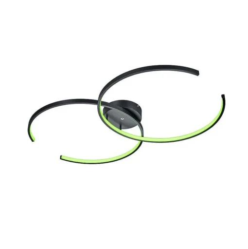 Plafonnier Trio Leuchten Wiz Citizen Led Noir, 2 Lumieres, Telecommandes, Changeur De Couleurs