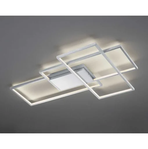 Plafonnier Trio Thiago Led Nickel Mat, 1 Lumiere, Telecommandes, Changeur De Couleurs