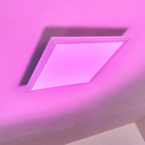 Plafonnier Voisines Led Blanc, 1 Lumiere, Telecommandes, Changeur De Couleurs