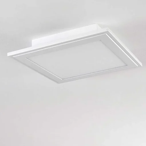 Plafonnier Voisines Led Blanc, 1 Lumiere, Telecommandes, Changeur De Couleurs