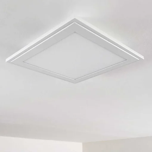 Plafonnier Voisines Led Blanc, 1 Lumiere, Telecommandes, Changeur De Couleurs