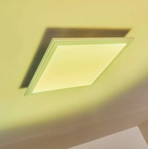 Plafonnier Voisines Led Blanc, 1 Lumiere, Telecommandes, Changeur De Couleurs