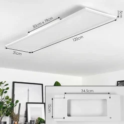 Plafonnier Voisines Led Blanc, 1 Lumiere, Telecommandes