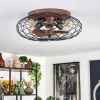 Plafonnier Wemude Brun, Noir, 4 Lumieres, Telecommandes