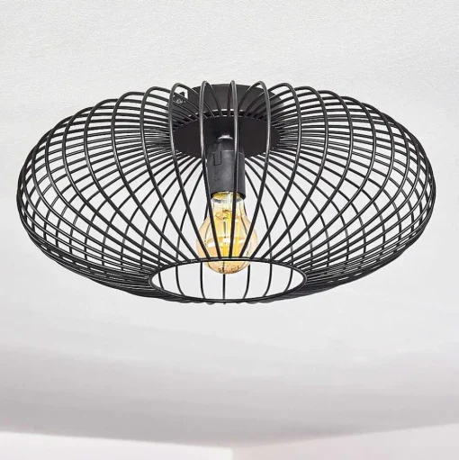 Plafonnier Wemude Noir, 1 Lumiere