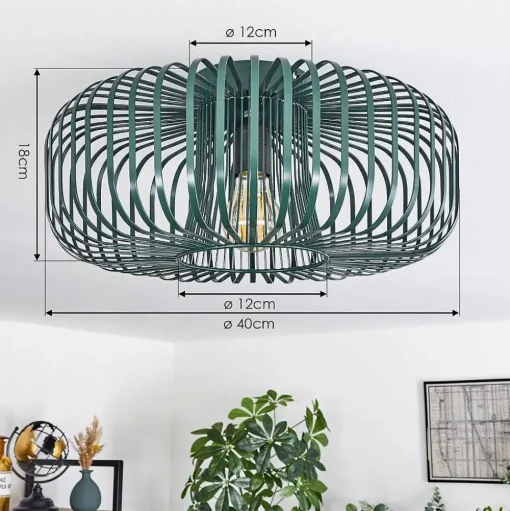 Plafonnier Wemude Vert, 1 Lumiere