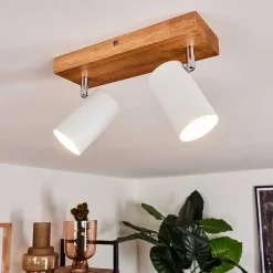 Plafonnier Zuoz Bois Clair, 2 Lumieres