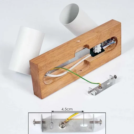 Plafonnier Zuoz Bois Clair, 2 Lumieres
