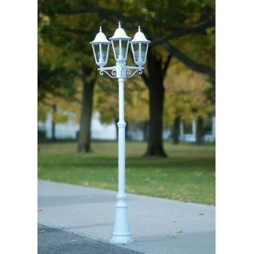 Reverbere Lutec Bristol Blanc, 3 Lumieres
