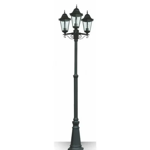 Reverbere Lutec Bristol Noir, 3 Lumieres