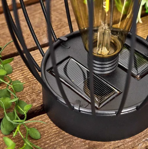 Set De Lampe De Table Solaire Quillagua Led Noir, 1 Lumiere