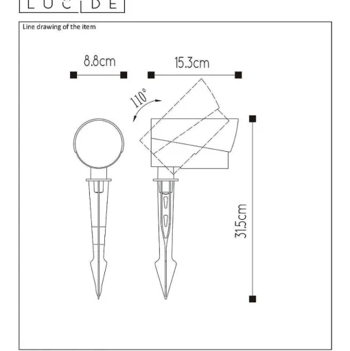 Spot De Jardin Lucide Manal Led Anthracite, 1 Lumiere