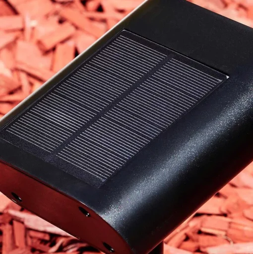 Spot De Jardin Usmagama Solar Led Noir, 1 Lumiere, Detecteur De Mouvement, Changeur De Couleurs