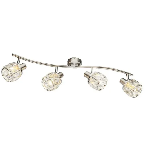 Spot De Plafond Globo Kris Nickel Mat, 4 Lumieres