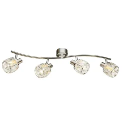Spot De Plafond Globo Kris Nickel Mat, 4 Lumieres