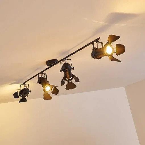 Spot De Plafond Lichinga Noir, 4 Lumieres