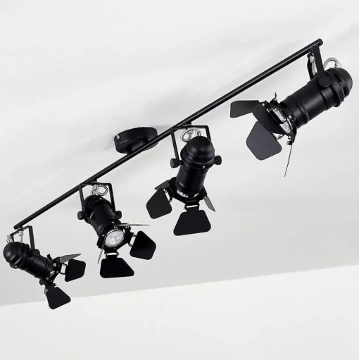 Spot De Plafond Lichinga Noir, 4 Lumieres