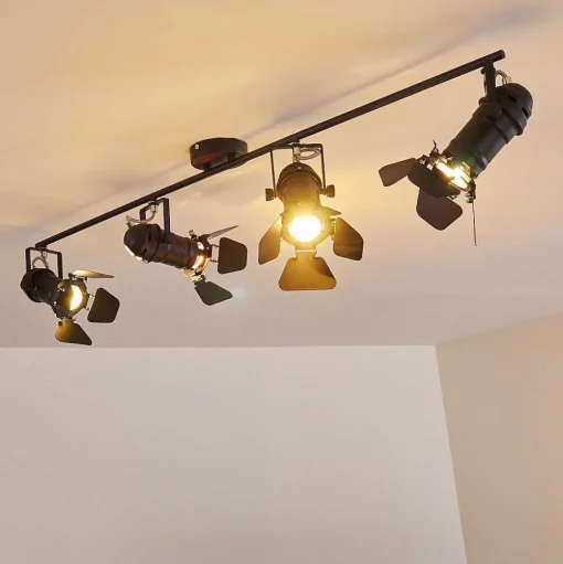 Spot De Plafond Lichinga Noir, 4 Lumieres