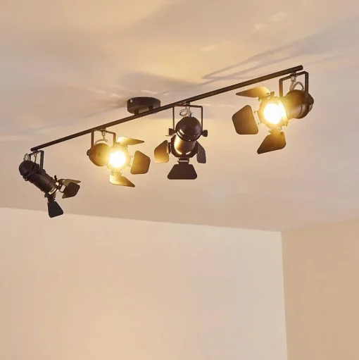 Spot De Plafond Lichinga Noir, 4 Lumieres