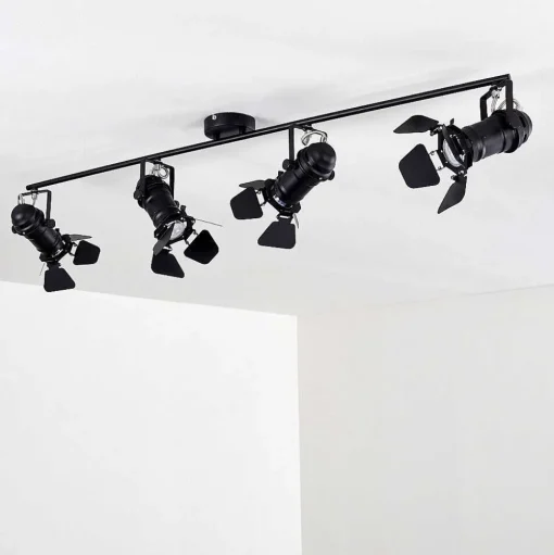 Spot De Plafond Lichinga Noir, 4 Lumieres