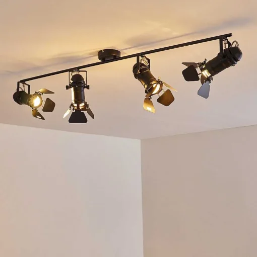 Spot De Plafond Lichinga Noir, 4 Lumieres