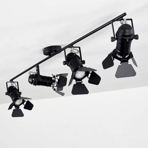 Spot De Plafond Lichinga Noir, 4 Lumieres