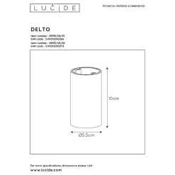 Spot De Plafond Lucide Delto Led Gris, 1 Lumiere