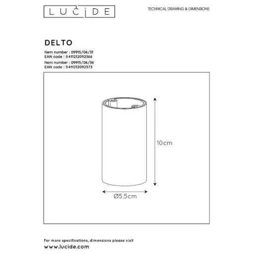 Spot De Plafond Lucide Delto Led Gris, 1 Lumiere