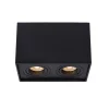 Spot De Plafond Lucide Tube Noir, 2 Lumieres