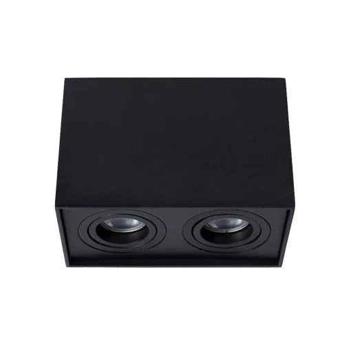 Spot De Plafond Lucide Tube Noir, 2 Lumieres