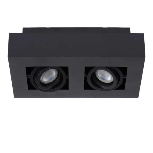 Spot De Plafond Lucide Xirax Led Noir, 2 Lumieres