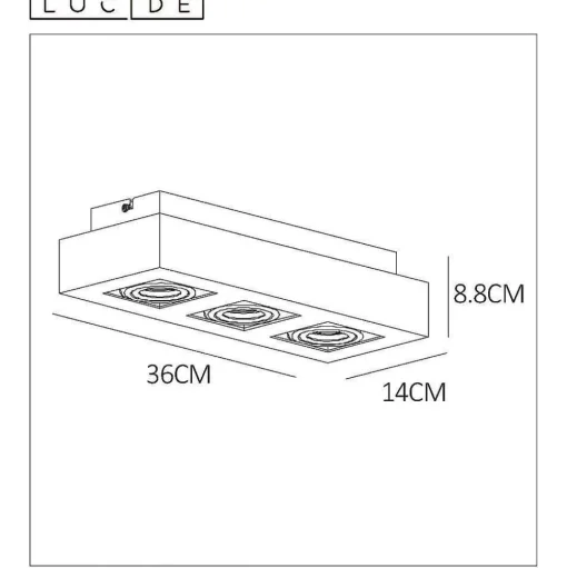 Spot De Plafond Lucide Xirax Led Blanc, 3 Lumieres