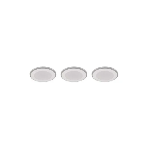 Spot Encastrable - Kit De 3 Trio Argus Led Blanc, 6 Lumieres, Telecommandes, Changeur De Couleurs